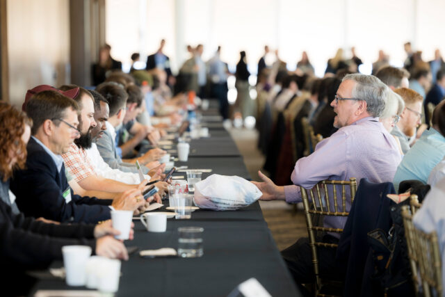 Photograph of people in the event venue