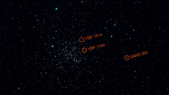 Panning across the star cluster Messier 67