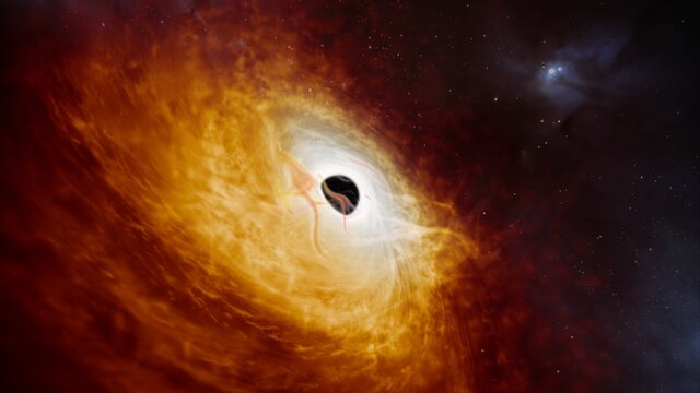 Artist’s impression of the record-breaking quasar J0529-4351