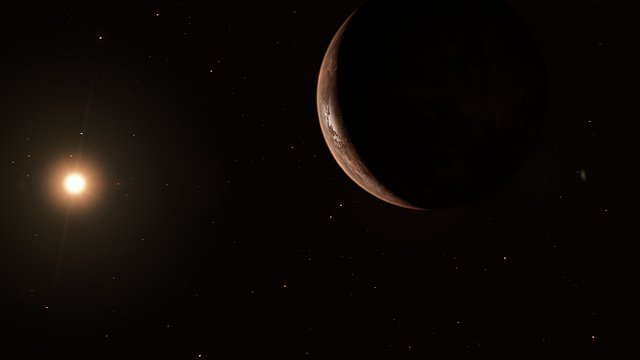 Artist’s impression of Barnard’s Star and its super-Earth