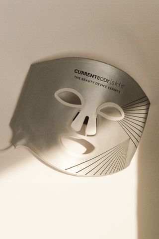 CurrentBody Skin LED Light Therapy Mask, photographed in Brooklyn, New York, is one of the best LED light therapy masks. 