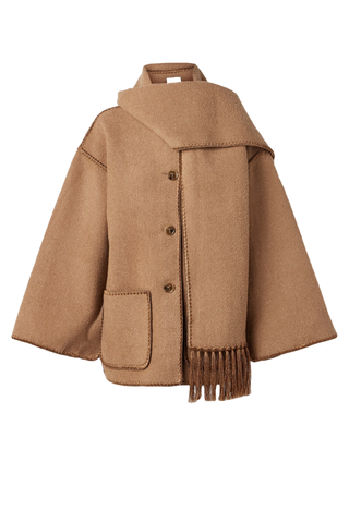 Toteme Draped Fringed Wool-Blend Bouclé Jacket