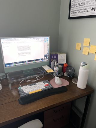 Desk with computer and nuPhy keyboard