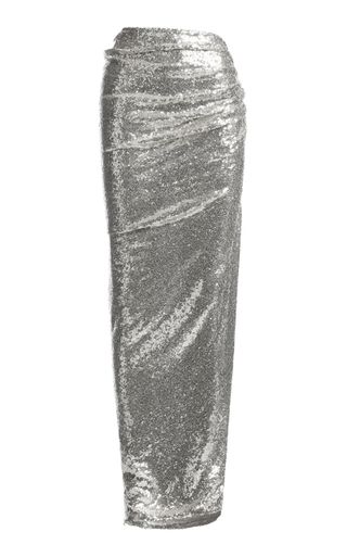 Luna Sequined Mesh Maxi Skirt