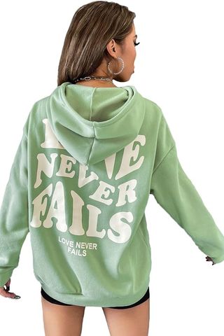 Floerns Women's Letter Graphic Hoodie