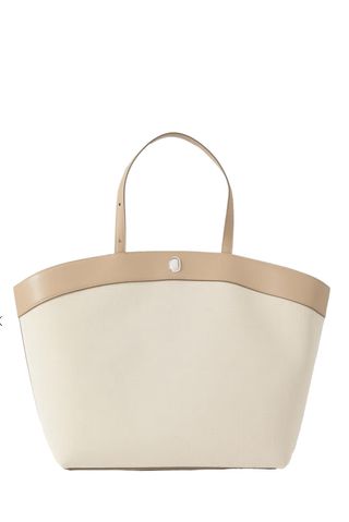 Tondo Large Leather-Trimmed Canvas Tote