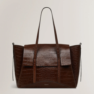 The Chancery - Faux Large Flapover Shoulder Walnut