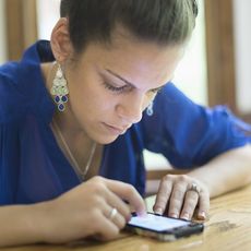 Woman checking phone