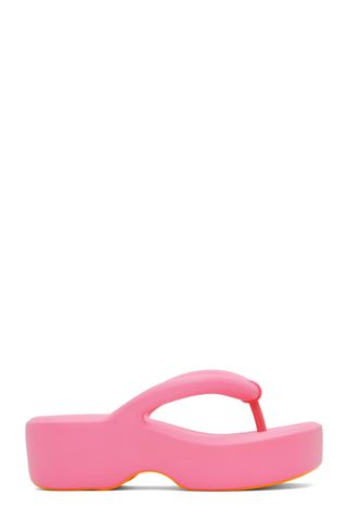 Melissa Pink Free Platform Flip Flops on white background