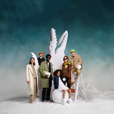 group of people in a winter setting