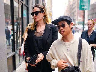 Angelina Jolie and Pax Jolie-Pitt in New York on August 16, 2023.