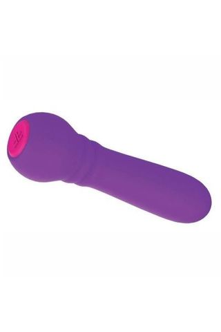 purple and pink bullet vibrator on a white background