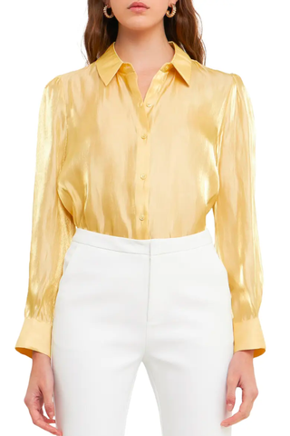 Sheer Trend 2023 | Endless Rose Sheer Satin Shirt 