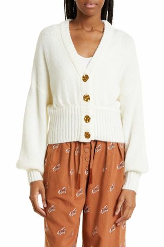 FARM Rio Balloon Sleeve Cardigan