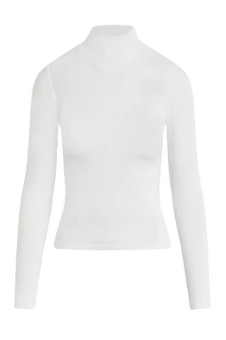 Long Sleeve Mock Neck Rib Top