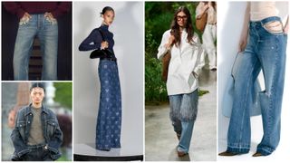 The winter 2025 embellished denim trend at Alexander McQueen, Christian Dior, Self-Portrait, Gucci, and Stella McCartney Resort 2025