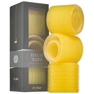 Drybar High Tops Self-Grip Rollers in front of a box of rollers