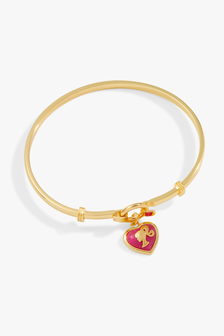 Barbiecore Hot Pink Trend 2023 | Alex + Ani Barbie™ Silhouette Heart Charm Tension Bangle