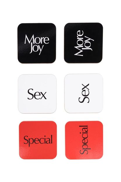 More Joy Slogan Print Coaster Set