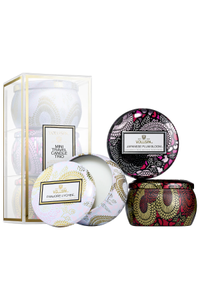 VOLUSPA&nbsp;Mini Candle Set - Panjore Lychee, Japanese Plum Bloom, Goji &amp; Tarocco Orange, $28 $23 at Sephora