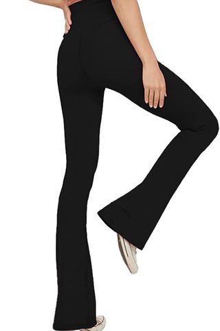 TOPYOGAS Women's Bootleg Yoga Pants V Crossover Flare Leggings