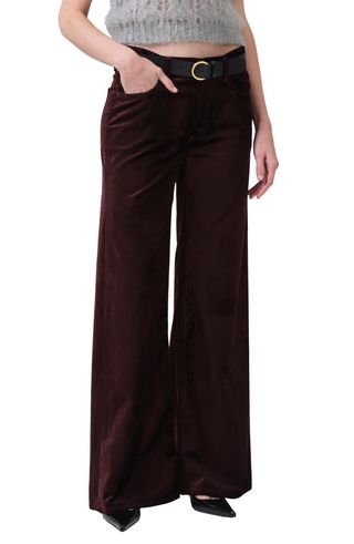 Loli Mid Rise Baggy Velvet Jeans