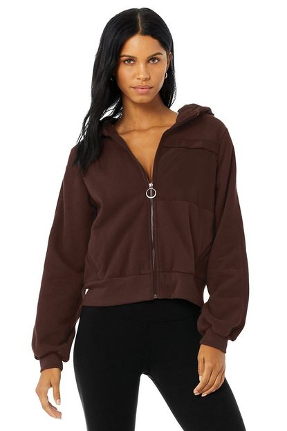 Alo Yoga Halo Jacket in Cherry Cola