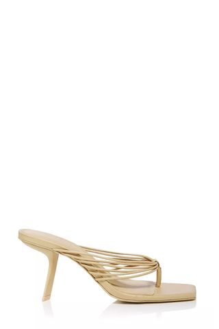 Cult Gaia gold Emmy Slip on Thong High Heel Sandals