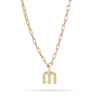 5.3mm Groovy Italian Chain Initial Necklace