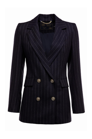 Holland Cooper blue pinstriped blazer