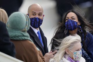 Cory Booker and Rosario Dawson at the Biden Inauguration