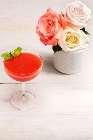 Drink, Food, Daiquiri, Cocktail garnish, Cocktail, Rose, Pink lady, Alcoholic beverage, Wine cocktail, Non-alcoholic beverage,