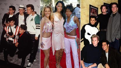 a collage of forgotten 00s and 90s pop groups