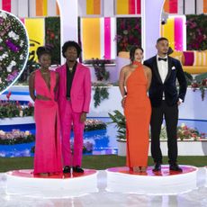 Serena Page, Kordell Beckham, Leah Kateb, Miguel Harichi at the 'Love Island USA' season 6 finale