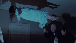 a girl's body floats above her bed in The Exorcist