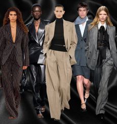 women wearing suits on the fall 2024 runways