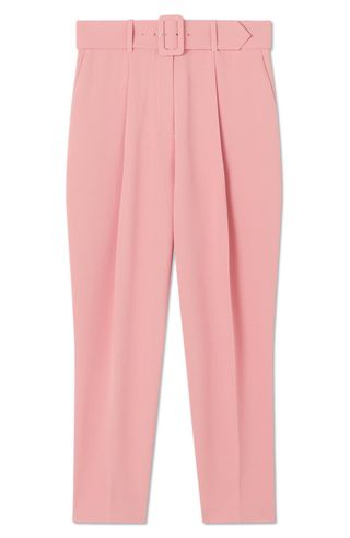 Tabitha Belted High Waist Ankle Crepe Pants