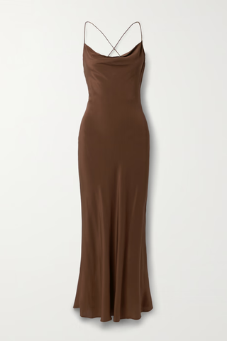 Matteau Draped silk crepe de chine maxi dress