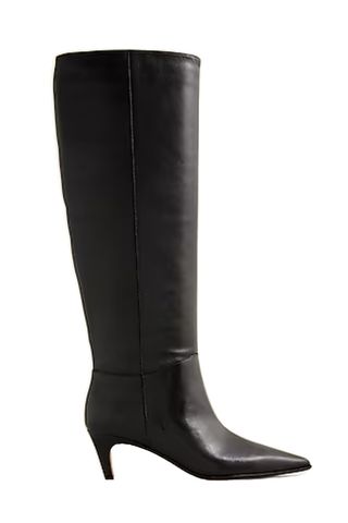 New Stevie Knee-High Pull-On Boots in Snake-Embossed Italian Leather