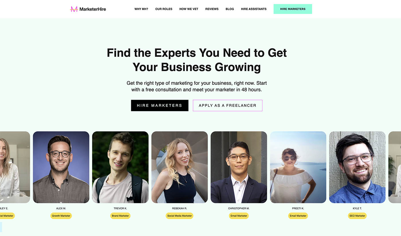 Marketing expert page