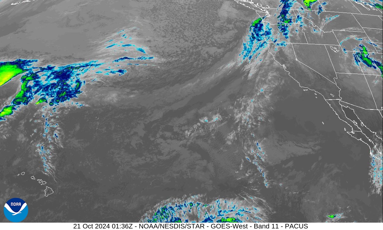 Band 11 - 8.4 µm - Cloud Top - IR - 21 Oct 2024 - 0136 UTC