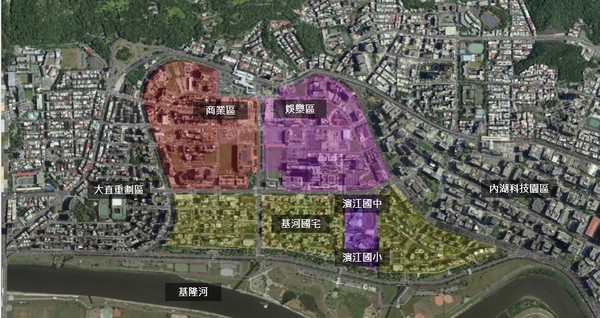 ▲▼台北市大直明水路、敬業路一帶「大彎北段」。（圖／都發局提供）