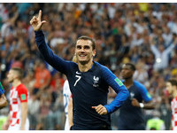 ▲2018世足賽,法國VS克羅埃西亞。格里茲曼（Antoine Griezmann）12碼進球（圖／路透社）