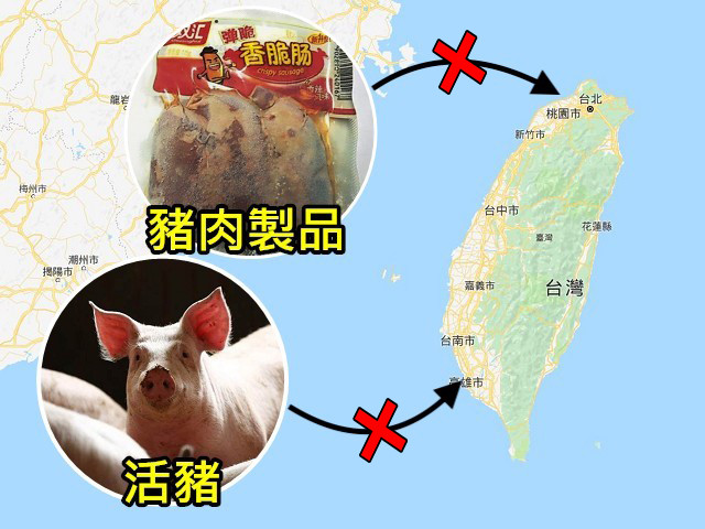 ▲大陸非洲豬瘟，豬肉製品和活豬禁止輸台。（圖／翻攝Google地圖、路透社、防檢局提供）