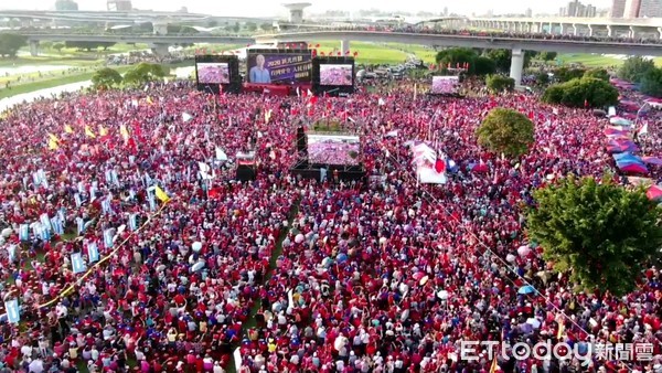 ▲▼韓國瑜新北二重疏洪道造勢空拍。（圖／ETtoday攝影中心攝）