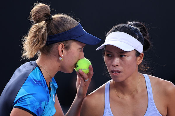 ▲謝淑薇和比利時搭檔梅滕斯（Elise Mertens) 。（圖／CFP）