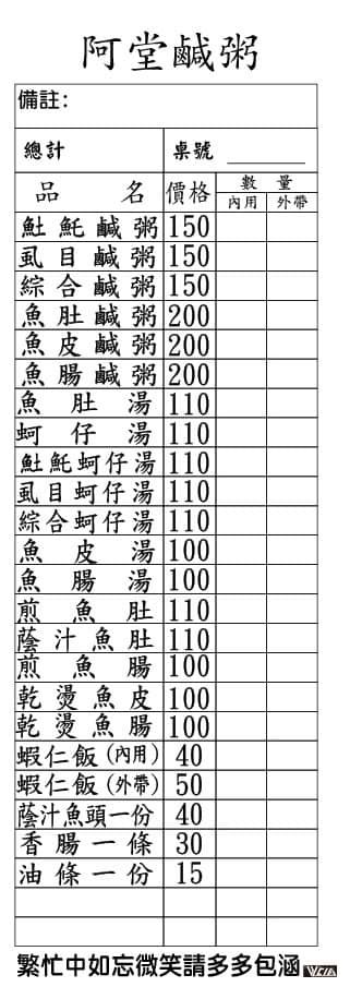 ▲▼台南阿堂鹹粥一碗要200元　網傻：我的媽呀。（圖／翻攝阿堂鹹粥）