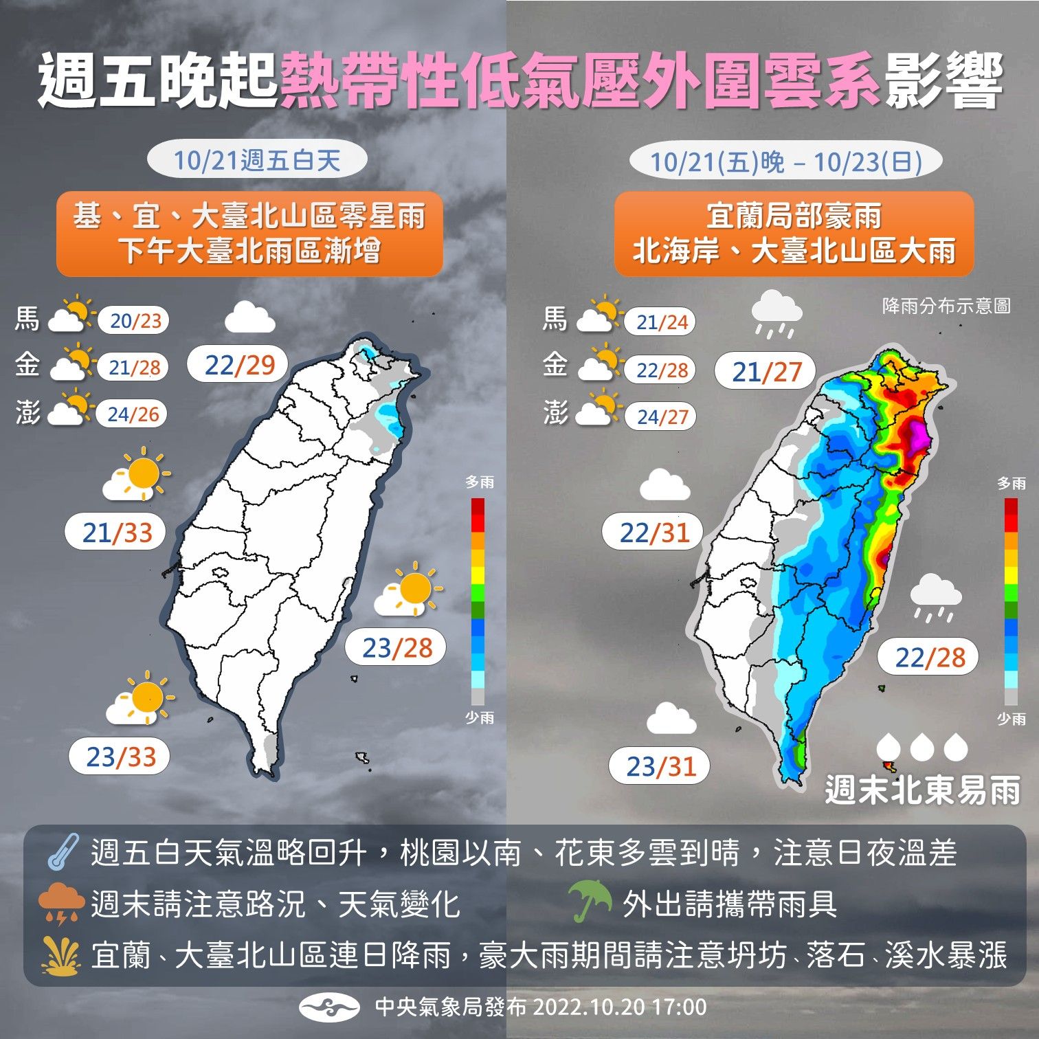 ▲▼週末天氣預測。（圖／氣象局）