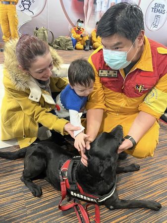 ▲▼台灣搜救犬美樂蒂、腿腿挺進重災區！　「精神良好」基地營報到。（圖／翻攝自臺中GoGo - 狗狗 -臺中搜救犬粉專）