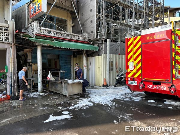 ▲彰化市「過溝仔肉圓王」火警。（圖／記者唐詠絮翻攝）